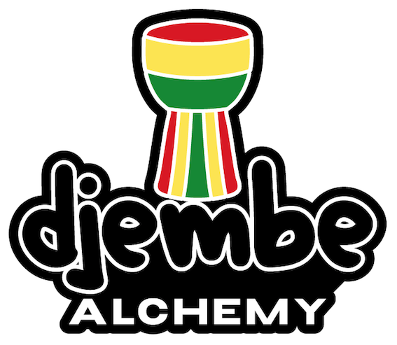 Djembe Alchemy Logo wth Red Green and Yellow